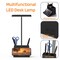Black LED Desk Lamp for Home Office Bedroom, Battery Operated Table Light for Computer Desktop, Small, Cute, Dimmable, Rechargeable, Flexible Gooseneck, Pen Holder, Phone Mount, Touch Control
